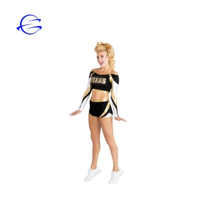 China New Design Soft Long Sleeve Cheerleading Uniforms For Cheerleaders , Sublimation Printing Chearleading Set for sale