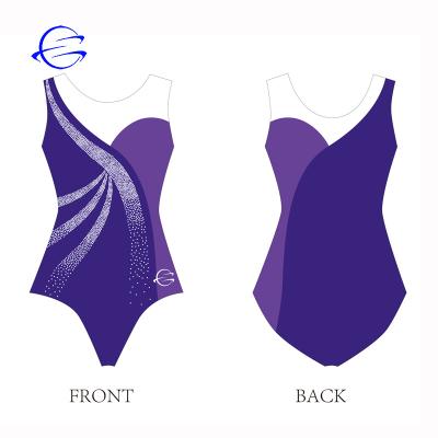 China Breathable and comfortable. Colorful Rhinestone Girls Gym Wear Dancer Tights OEM Dance Dress Soft High Quality Slim Sublimation Sleeveless Dancewear for sale