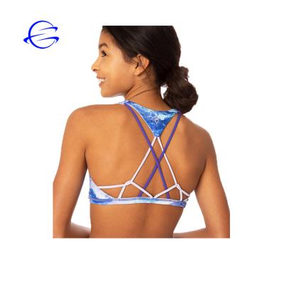 China Hot Wholesale Antibacterial New Design Sports Strappy Bra, Breathable Sexy Women Fitness Yoga Bra Custom Wear for sale