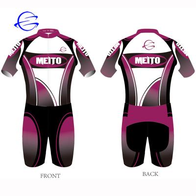 China Latest Design Breathable Custom Short Integrated Track Gear Compression Spandex Spandex Skate Stripe Racing Skin Suits for sale