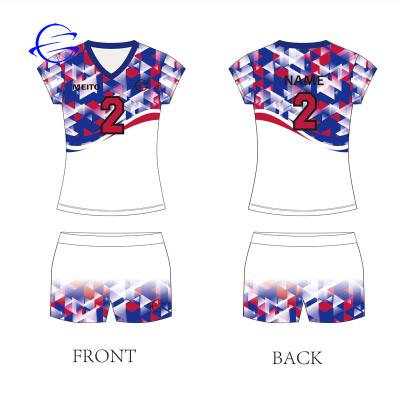 China Latest Soft Quick Dry Design Sublimated VolleyballTeam Beach Uniform Tops&Shorts Short Sleeves Volleyball Tank Top for sale