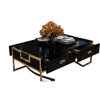 China Italy Design Living Room Furniture End Table Luxury Multifunctional Side Table (Other) Adjustable Stainless Coffee Table With Drawers for sale