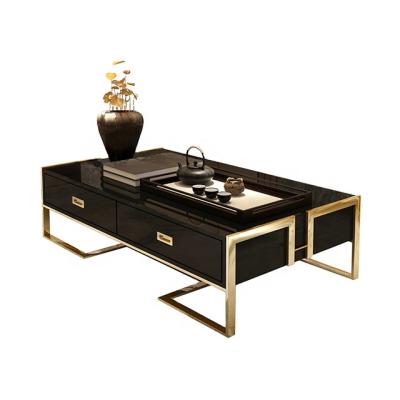 China Factory direct sale Italy coffee table design hot sale modern style adjustable stainless luxury living room furniture gold leg(other) for sale