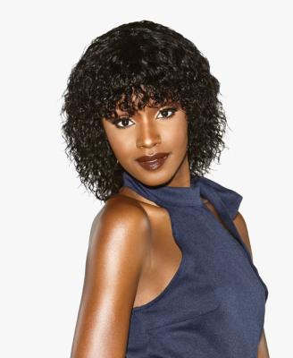 China Exotic curly hair female short African black wig European and American wig small curly hair set real hair wig for sale