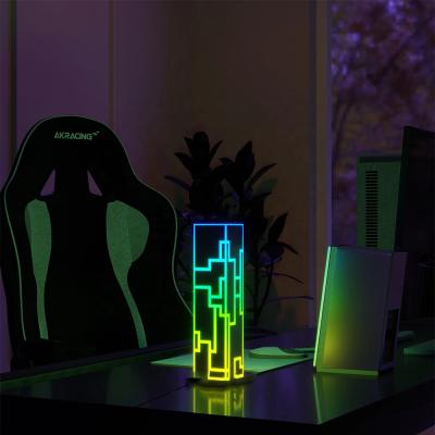 China Modern RGB Modern Remote Control Building Led Noxu GALACTICA Rectangle Designer Multi Color Light Black Atmosphere Acrylic TABLE LAMP for sale