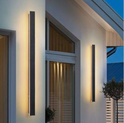 China Modern hot sale minimalist outdoor waterproof wall lamp led strip garden villa courtyard light background warm white outdoor wall lamp for sale