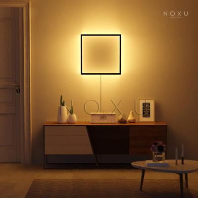 China Modern New Arrival Luxury Fancy Hollow Wall Lights Led Bedside Square Colorful Bar RGB Decorative Remote Indoor Wall Lamps for sale