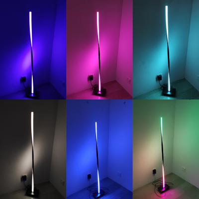 China Nordic Minimalist Colorful Corner Twist Design Light RGB Indoor Floor Lamp for sale