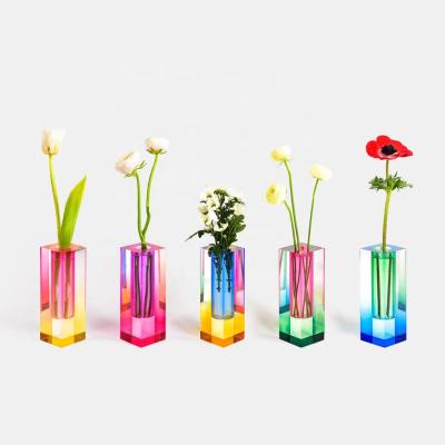 China Modern decorative acrylic vase in Maroyaka in Europe ornaments of flower crystal emulation flower arrangement for sale