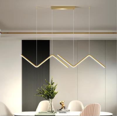 China Modern Nordic Black Metal Kitchen Hanging Pendant Lamp Minimal Zipper Zag Bedroom Heat Led Chandelier Pendant Light for sale