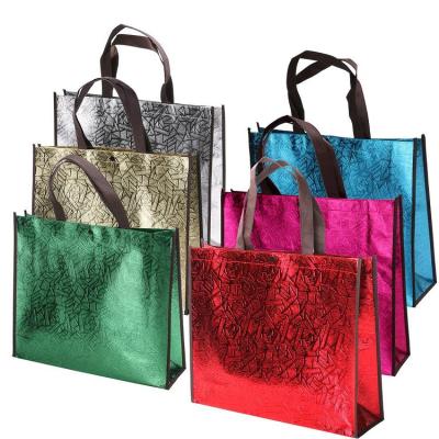 China Bling Bling Recycled Shiny Nonwoven Bag For Shopping And Gift for sale