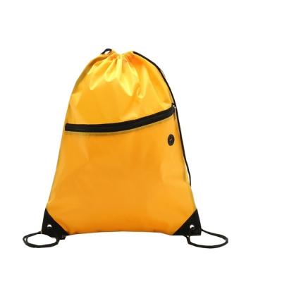 China 210D Promotion Advertising Recycled Nylon Shopping Drawstring Bags With Earphone Hole for sale