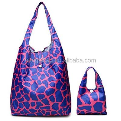 China Recyclable Recycled Fashion Tote Bag Pouch Small Shopping Folding Carry Bag Nylon Foldable Shopping Bag for sale