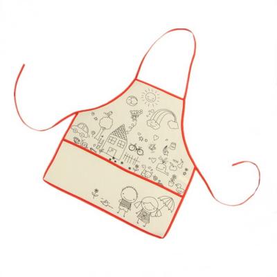 China Professional factory supply dirt proof non woven cooking apron with big front pocket, cute print and durable for sale