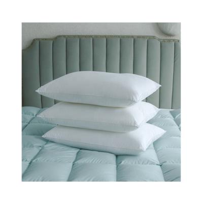 China Customized Soft Color Hotel Home Use All Season Use 100% Polyester Fabric White Goose Down Pillow for sale