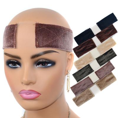 China Non-slip/Elastic/Adjustable Comfortable Durable Wig Edges Adjustable Band Pleuche Lace Up Wigs Grip Headbands for sale