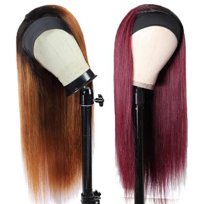 China Wholesale Virgin Hair Silky Straight Wig Good Quality Seller Wave Straight Headband Wig For Black Women for sale