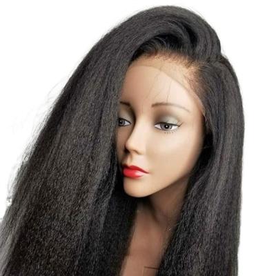 China Other High Quality Heat Resistant Straight Lace Front Yaki Fiber Synthetic Wigs For Black Women for sale