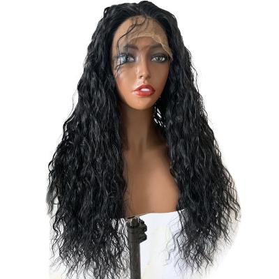 China Other Lace Front Wigs Wave 24inches 13*3 Wholesale Synthetic Lace Wig Natural Black For Women Heat Resistant Fiber for sale