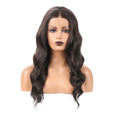 China Other Long Wave 13*4 Brown Synthetic Hair Wig For Color Women Lace Front Wig for sale