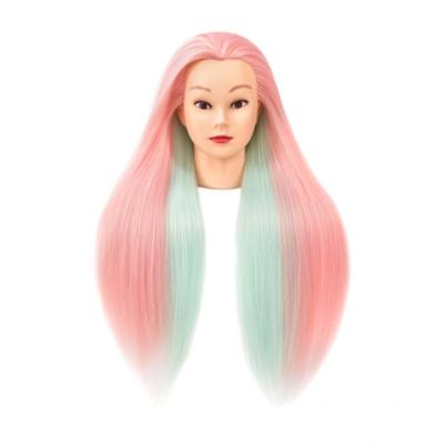 China With Wig Wholesale Long Hair Dolls Practice Soft Training Head Mannequin Head 100% Synthetic Fake Hair For Hairstyle Braid for sale