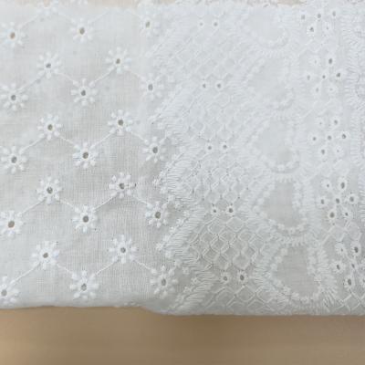 China Embroidery China factory low price cotton lace fabric white tc lace fabric for women clothes for sale