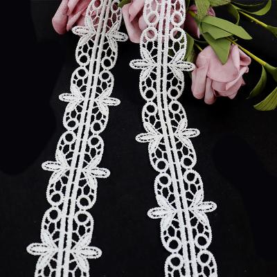 China 2021 New Nigeria French Tulle Lace Trim Water Soluble Embroidery Bazin Sequins Riche Bazin Trim Lace Wholesaler Manufacturer Directly for sale