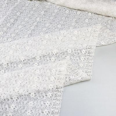 China French Lace Fabric Water Soluble Embroidery Guipure White Polyester Trimming Laces For Weddings for sale