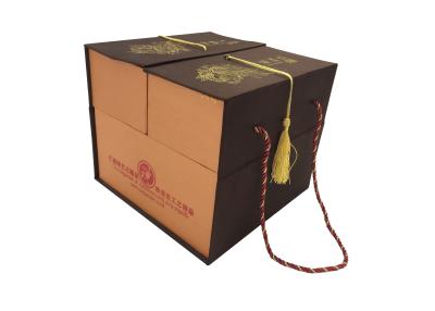 China Decorative Corrugated Gift Cardboard Box Handmade Rectangular With Rope for sale