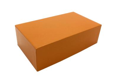 China Pretty Orange Rigid Gift Box Receclable Glossy Finish Cmyk Printing for sale