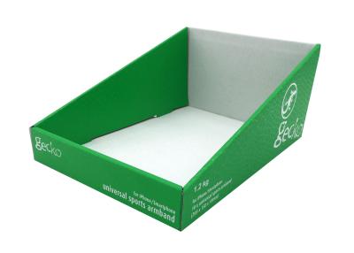 China Green Store Counter Cardboard Display Box Rectangle Custom Printed for sale