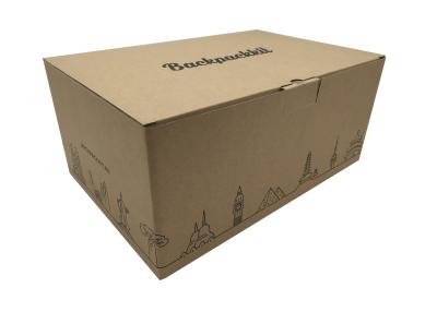 China Large Black Recycled Kraft Cardboard Box Packing Embossed Printing For Shipping for sale