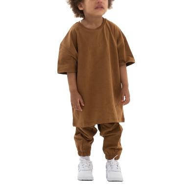 China Summer Baby Boy Casual Casual Clothes Set French Terry Outfit Kids Clothing Set Tee Shirts With Pants for sale