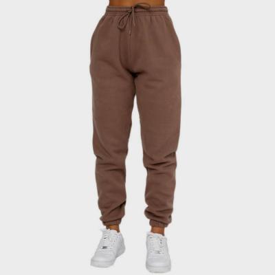 China Autumn Women Cotton Polyester High Waist Casual Thick Pants Fleece Anti-Wrinkle Sweat Solid Joggers Pants For Women for sale