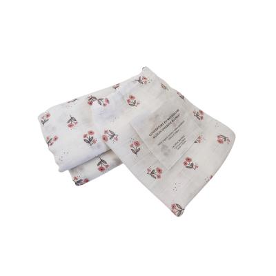 China HONGCH Anti-static Printing Organic Cotton Baby Bamboo Muslin Wrap Blanket Wrap Newborn Wrap Wrap for sale