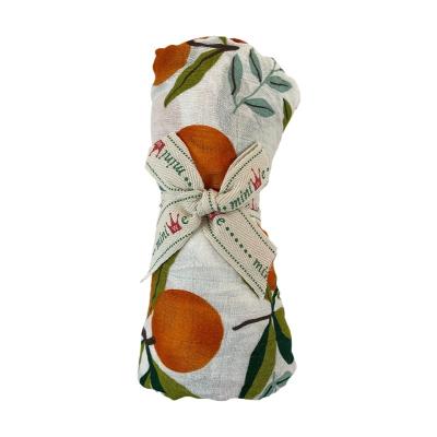 China HONGCH Anti-Static Print 70% 30% Bamboo Organic Cotton Newborn Baby Wrap Receiving Wrap Baby Muslin To Wrap Blankets for sale