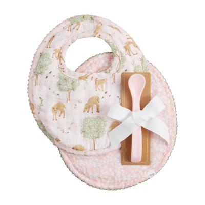 China HONGCH Washable Custom Wholesale Organic Cotton Infant and Toddler Print Burp Cloth Baby Print Cotton Bibs for sale