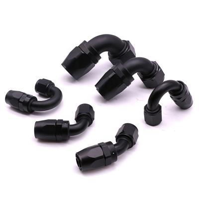 China Black Aluminum Oil Tank Fuel Oil Pipe Fitting 90 150 Degree One Swivel 4 6 8 10 12 16 20 Reusable Hose End for sale