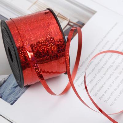 China 100yard Gift Wrap Polypropylene Holographic Plastic Florist Sullies Balloon String Crimped Edging Ribbon for sale