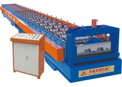 China Blue Metal Steel Floor Deck Roll Forming Machine With Gear Oil Pump for sale