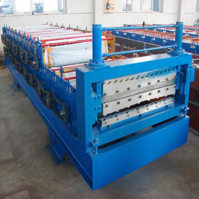 China 4kw Double Layer Colored Steel Roof Tile Cold Roll Forming Machine for sale