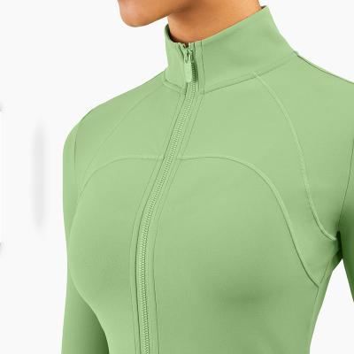 China Breathable Women Fashion Sports Top Fitness Yoga Coat Women's Yoga Gym Coat Seamless Running Zipper Long Quick Dry for sale