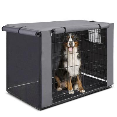 China Durable Oxford Indoor Outdoor Houses Durable Waterproof Pet Kennel Cages Carriers Dog Crate Cover for sale