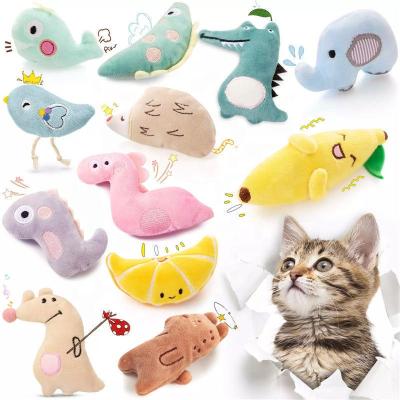 China Viable Colorful Interactive Animal Fruit Pet Soft Cat Toys Catnip Toy New Trend Soft Plush Toy for sale