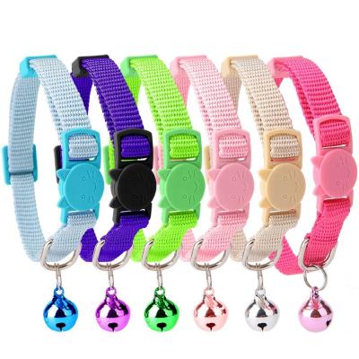 China Cheap Small Size Custom Classic Dog Pet Nylon Collar Viable With Plastic Buckle For Small Dong Cat Animals for sale