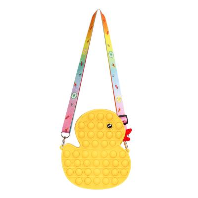 China Newest Cute Cartoon Busty Person Duck Crossbody Bag Shoulder Bag Cute With Zipper Busy Person Toy Bag For Girls for sale