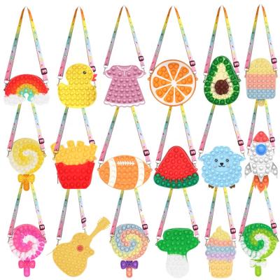 China Cute cartoon fidgety person shoulder bag toys silicone cartoon fidgety person sets cute bag fidgety person toys for sale