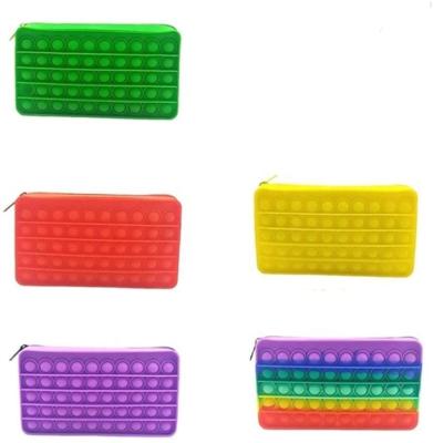 China Eco-Friendly Material Pencil Case For Kids New Design Busy Person Silicone Pencil Bag Pencil Case Relax Toys Kids Gift for sale