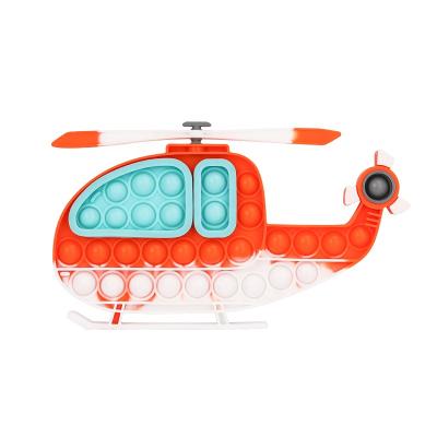 China New trends of children's toys toys 2021 Silicone Game Helicopter Shape Sensory Fidget Reusable Handheld Toy for sale