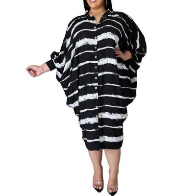 China Anti-Static Oversized Ladies Straight Shirt Dress Plus Size Casual Long Women Shirt Dresses Women for sale